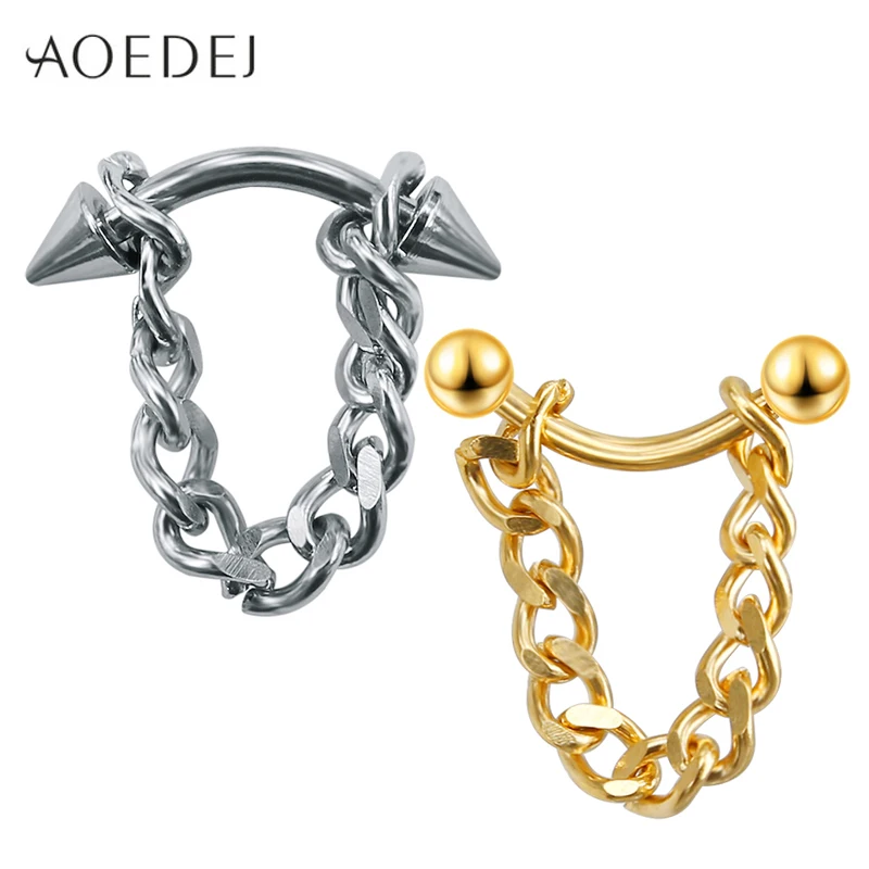 AOEDEJ мужские серьги с кисточками золотые серьги из нержавеющей стали для женщин серьги-цепочки пирсинг ювелирные изделия панк серьги байкера