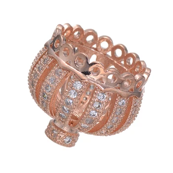 

18*21mm Hot Trendy Jewelry Bijoux Zircon Hollow Crown Beads For Jewelry Making Diy Micro Pave Jewelry Spacer Beads Charm Bedels