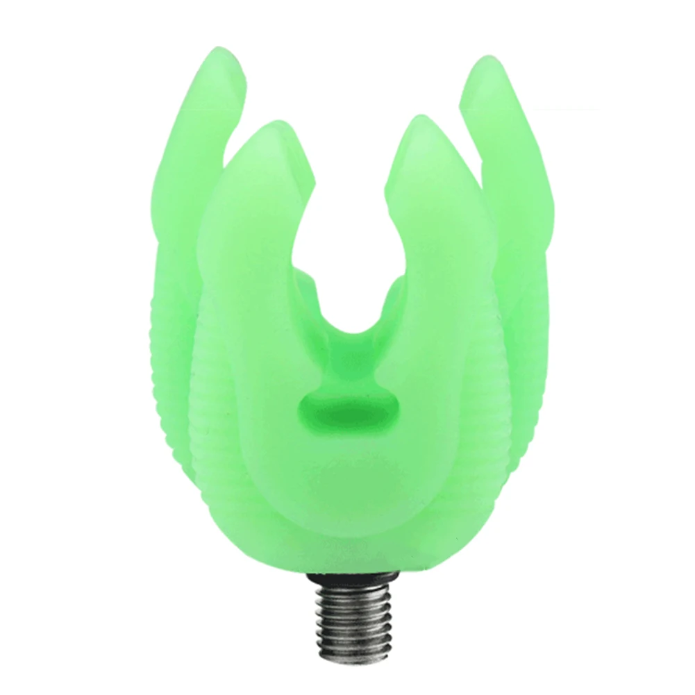 

Fishing Rod Holder Support Protect Silicone Bracket Luminous Accessories Non Slip Night Light U-shaped Stand Green Durable