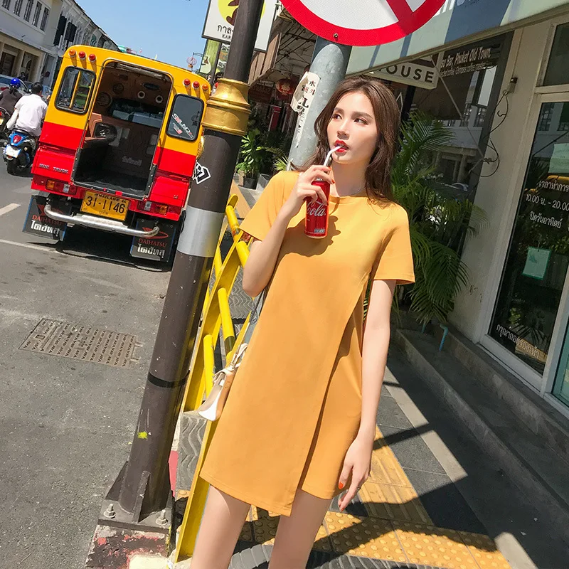 Vente 2019 robe d été Sexy de Fronde solide bouton Élégant Robes