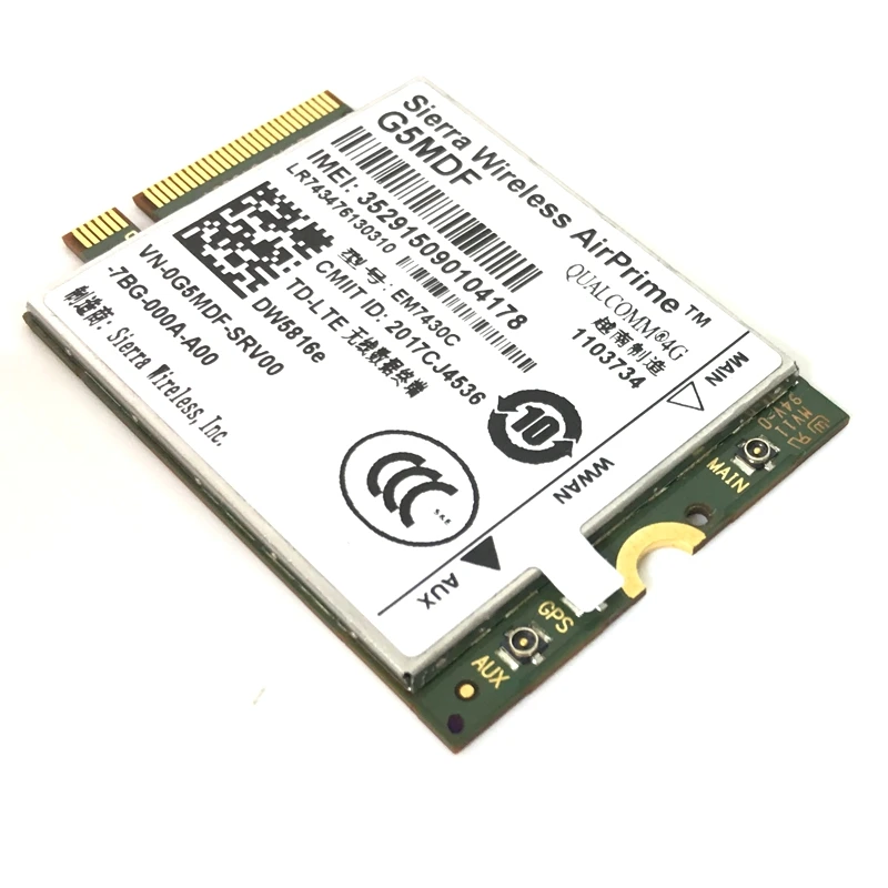 EM7430 DW5816e GOBI6000 4G карта LTE для Dell Latitude 7280 7285 7290 7389 7390 7480 E7470 Cat6 300M модуль|3G модемы| |