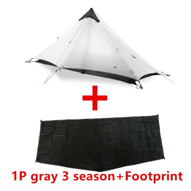 3F UL GEAR LanShan 2 Tent Oudoor Ultralight Camping 15D Silnylon 1 Person 2 Person Tent 3 Season Tent Winter 4 Season Tent - Цвет: 1P gray 3 season B