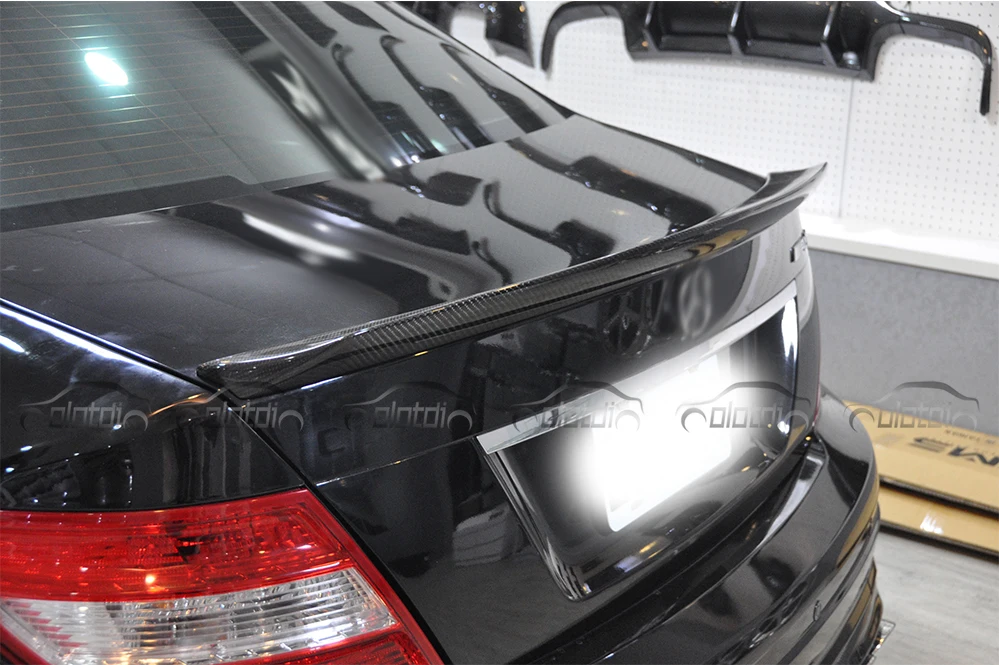 V Стиль углеродного волокна задний багажник спойлер багажника сплиттер для Mercedes Benz W204 4-дверный шкаф купе стайлинга автомобилей