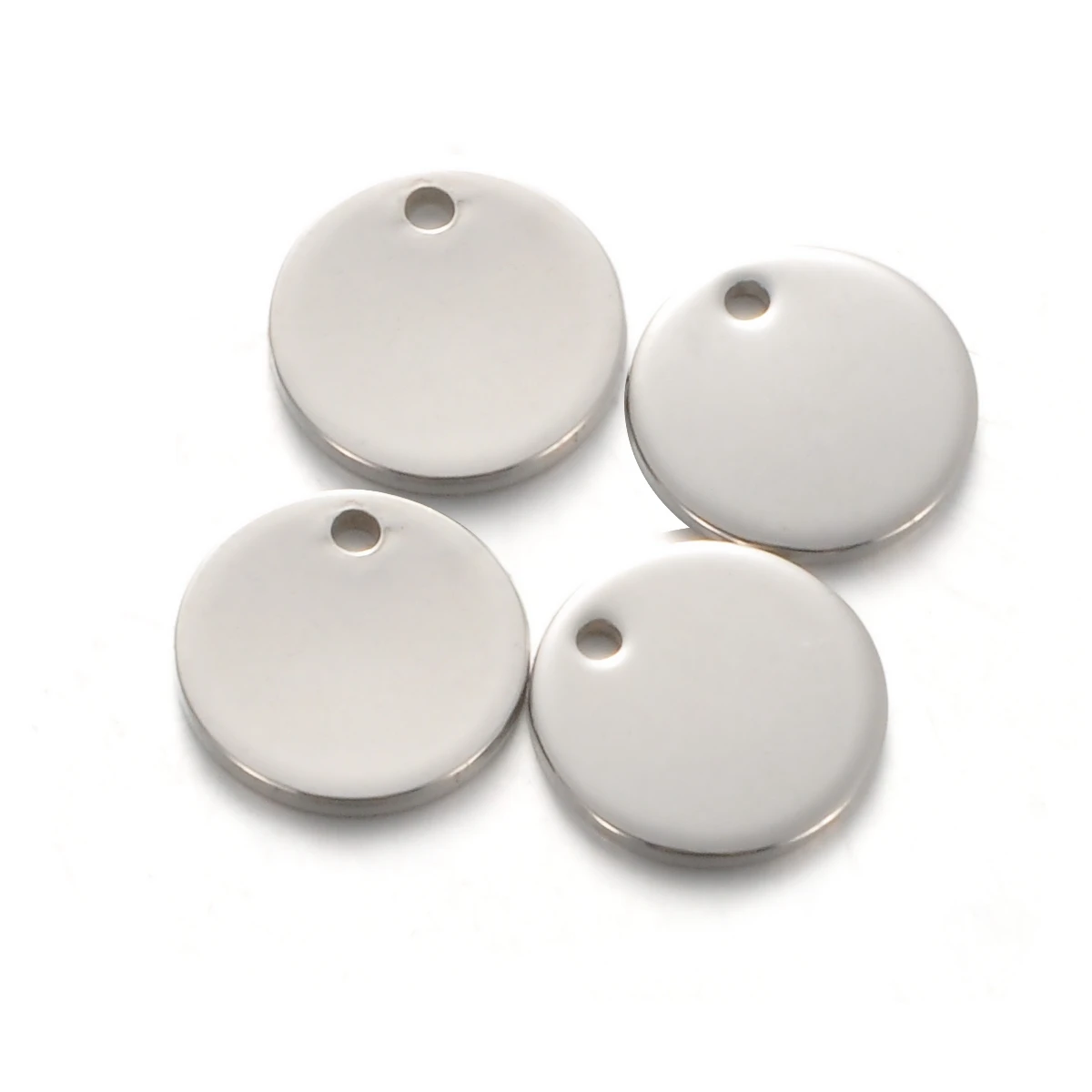 Fine Jewelry Findings Stainless Steel Silver Circle Pendant Fit DIY