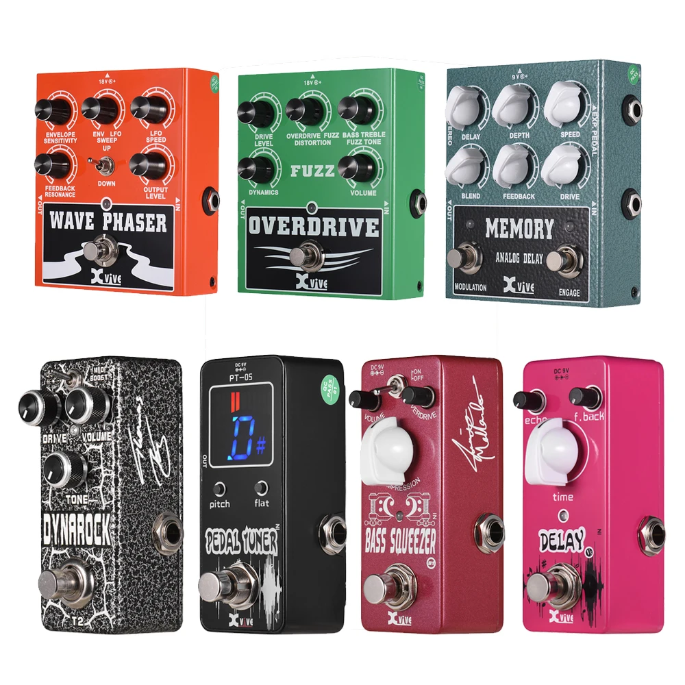 

XVIVE Guitar Effect Pedal Delay/ Distortion/Overdrive Effects Guitar Pedal True Bypass 9 Effects Guitar Accessories for Option