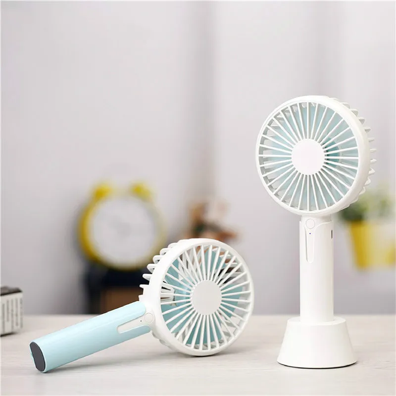 

PortablRechargeable USB Handheld Fan Mini Silent Desktop Table Stand Fan Air Cooling Conditioner for Home Office Travel Child