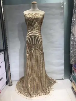 

Latest French Lace Fabric Sequins Fabric High Quality African Tulle Mesh Lace Fabric Embroidery Wedding Lace Fabirc Gold