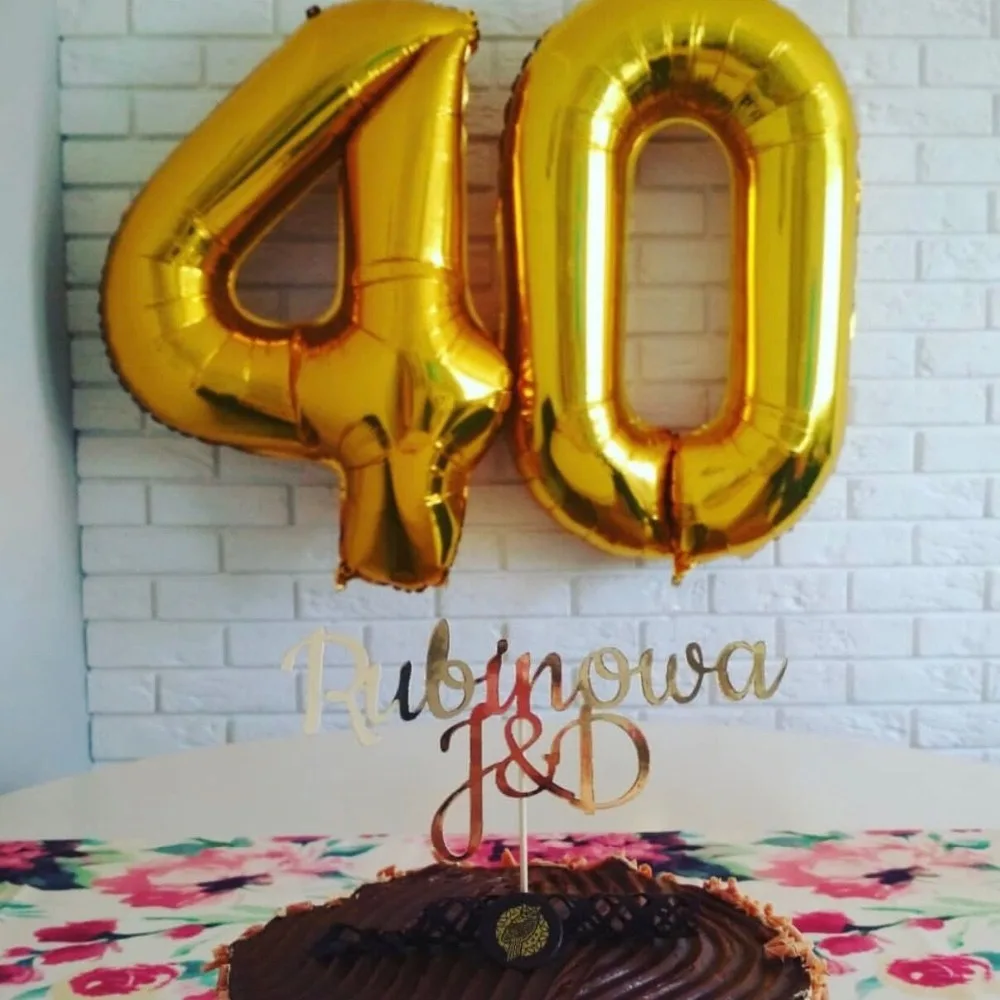 

2pcs 32/40 inch Rose Gold Number Foil Helium Balloons Congratulate 50 Years Old Adult Birthday Party Decor Supplies