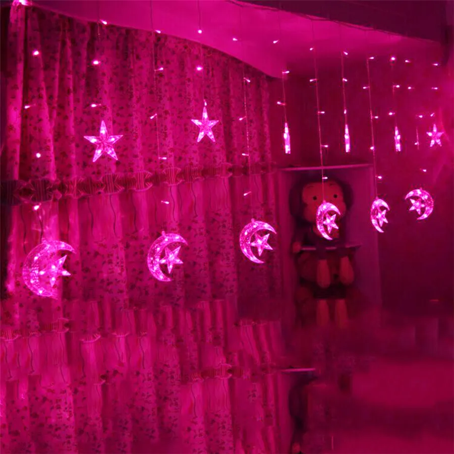 Ice-Led-String-strip-light-Moon-stars-138leds-250CM-Length-Fairy-Lights-Christmas-Window-Curtains-Party (4)