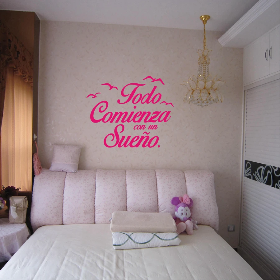 Spanish Quote Vinyl Wall Sticker For Bedroom-Free Shipping Spanish Quote Vinyl Wall Sticker For Bedroom-Free Shipping