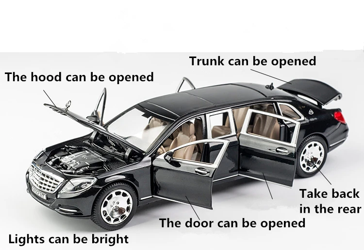 KIDAMI Maybach модель автомобиля из сплава 1:24 модель автомобиля из сплава Детский мальчик звук и светильник