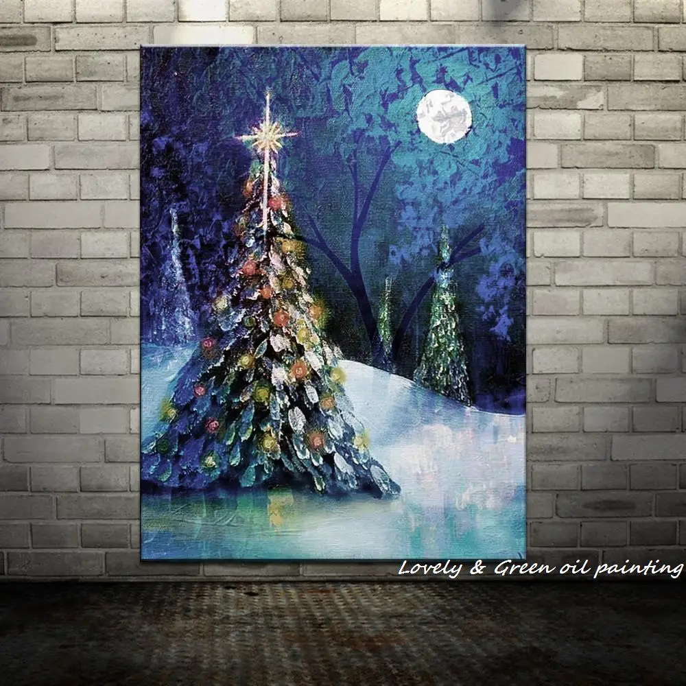 handpainted christmas tree modern oil paintings on canvas christmas tree shop discount coupons
