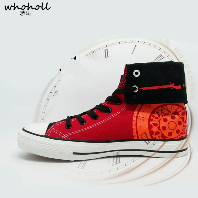 

WHOHOLL Japanese Animation Tokisaki Kurumi Print Canvas Shoes Man Women Unisex Casual Shoes DATE A LIVE Vulcanize Shoes