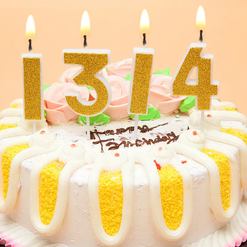 

Number 0 1 2 3 4 5 6 7 8 9 Birthday Golden Candles Kids Birthday Cake Decoration Candle for Wedding Party Decorations Supplies