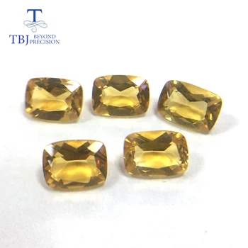 

Tbj ,natural Citrine oct 5*7 emerald cut gemstone 925 sterling silver jewelry mounting 5 pieces in one lot loose gemstones