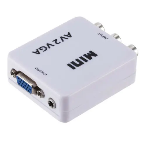 Горячая новинка композитный Мини HD AV2VGA видео конвертер коробка AV RCA CVBS к VGA HDTV