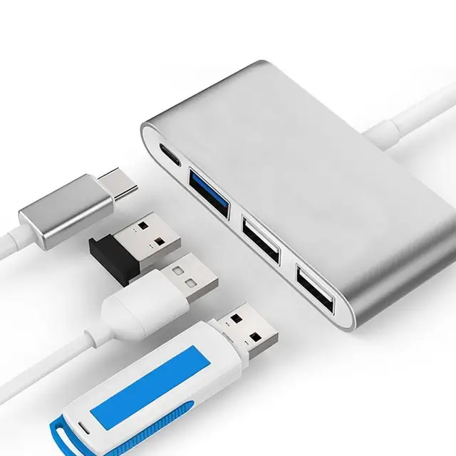 Modest High Speed 4 Ports 4-in-1 Type-C USB 2.0/3.0 Splitter Hub Adapter for MacBook PC Laptop Computer Peripherals Modest High Speed 4 Ports 4-in-1 Type-C USB 2.0/3.0 Splitter Hub Adapter for MacBook PC Laptop Computer Peripherals
