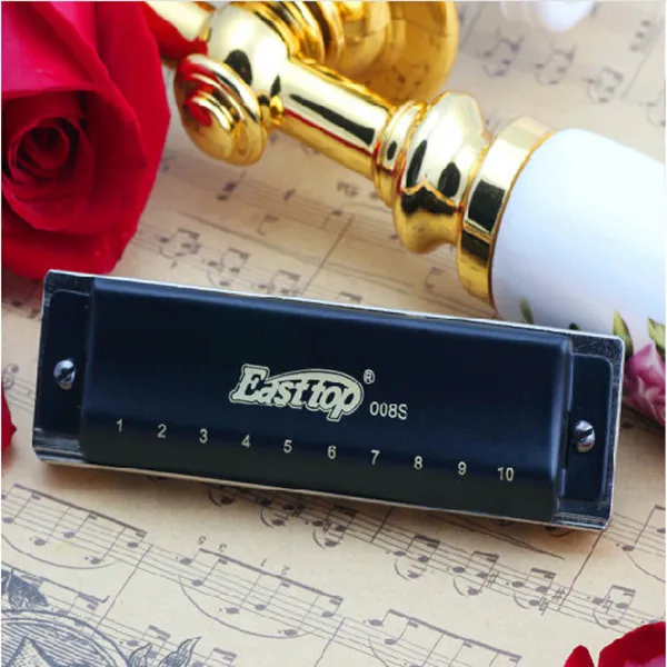 Easttop 10 отверстий Блюз диатоническая губная гармоника Armonica T008S Музыкальные инструменты гармоника Профессиональная игра Губная гармошка для блюза