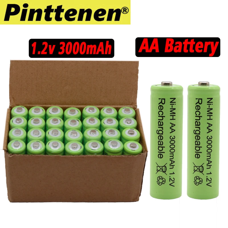 4/8/12/16/20 Штук АА перезаряжаемая батарея 3000 mah 1,2 V щелочные батареи AA аккумулятор для светодиодная световая игрушка mp3