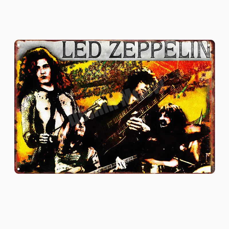 Led Zeppelin винтажная металлическая жестяная вывеска для паба бара кафе декоративная тарелка рок-группа железная наклейка музыкальная настенная живопись Домашний декор N281