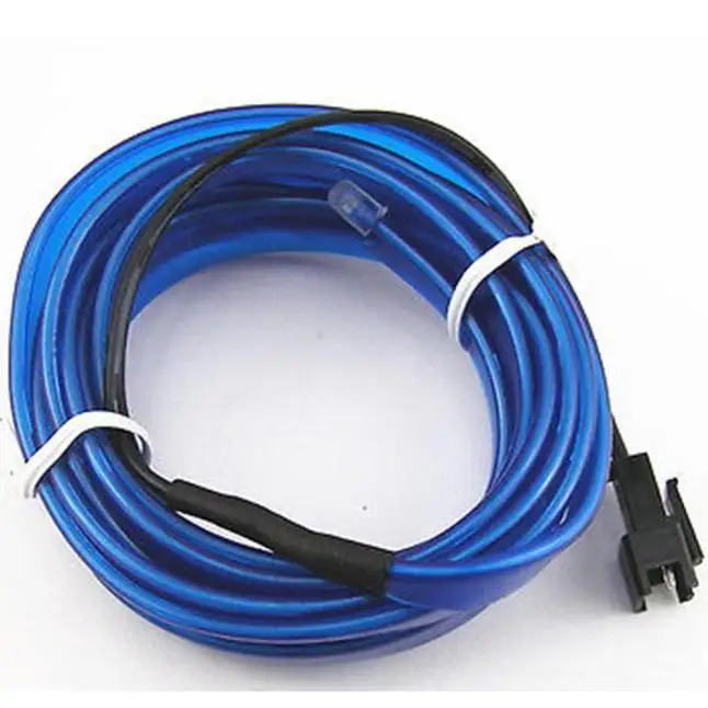 

AUTO 2M 12V EL Wire BLUE Cold light lamp Neon Lamp Car Atmosphere Lights Unique Decor Interior Lamp LED bulbs car styling OC 19