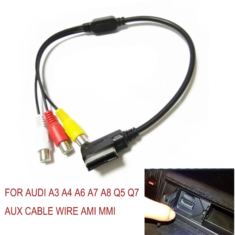 

AMI MMI RCA 3RCA DVD Video Audio Input AUX Cable Wire For Audi A3 A4 A6 A7 A8 Q5 Q7 TT MK5 MK6 B6 EOS //