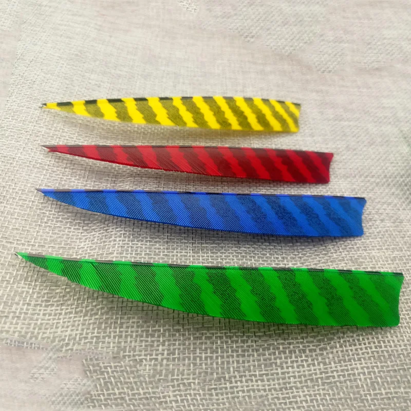 

20 Pcs Archery Arrow Feather 4 Colors 5 Inch Striped Feather Bamboo Arrow Wood Arrow Hunting