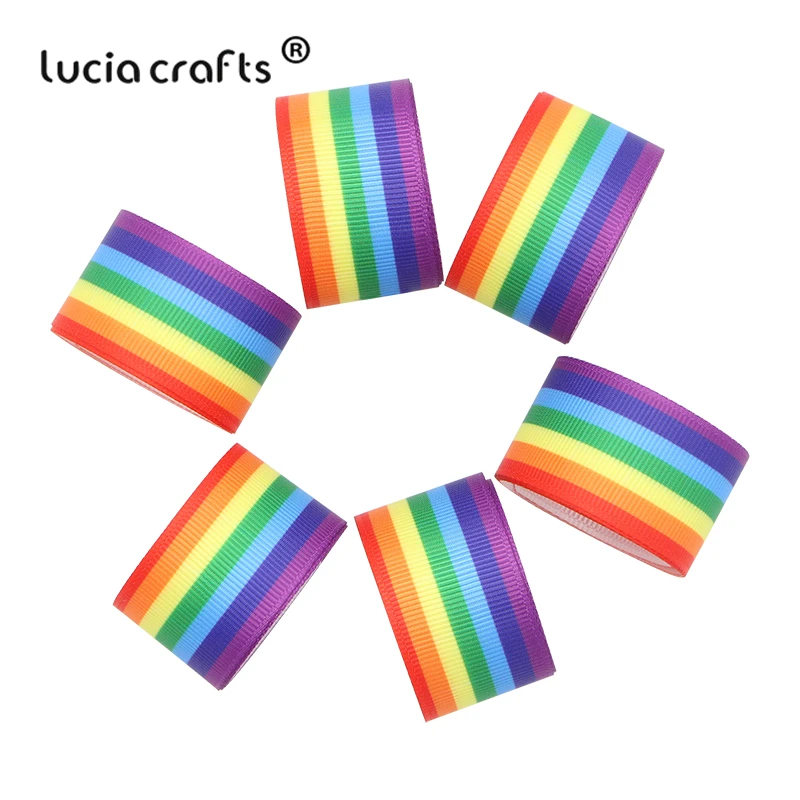 Lucia crafts 5y/lot 25/40 мм с принтом радуги корсажная лента для шитья Материал сделай сам, поделки ручной работы ленты аксессуары S0610