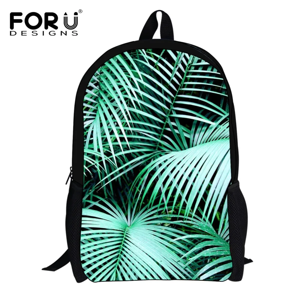 FORUDESIGNS/Модный женский рюкзак с 3D принтом пальм повседневный детский школьный