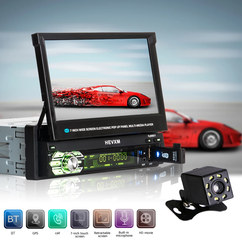 Автомагнитола 2 Din Автомобильный видео MP5 мультимедийный плеер авторадио 9601G FM радио приемник с выдвижным экраном содержит gps