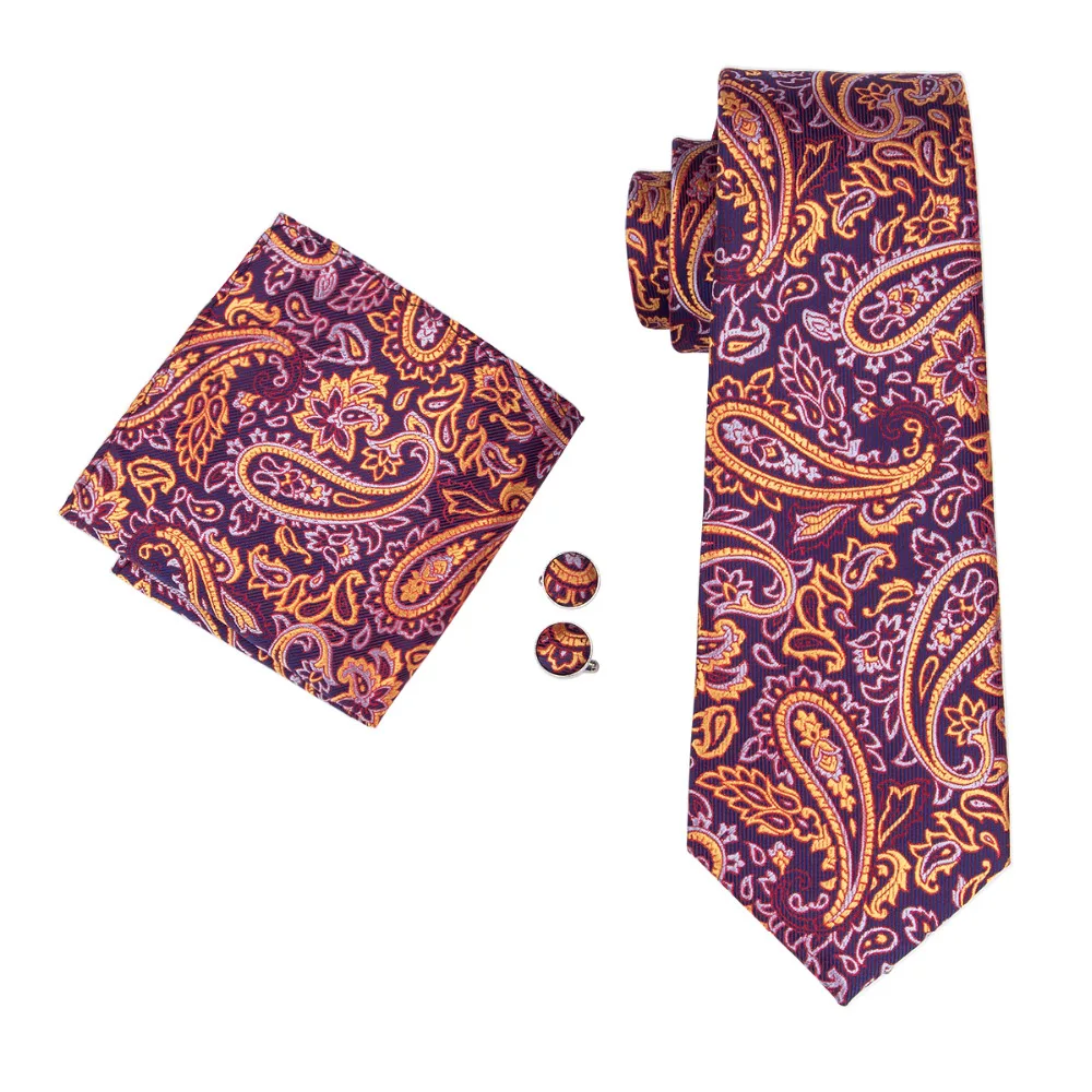 LS-1626 Барри. ван Для мужчин галстук 100% шелк жаккард Тканые Пейсли Галстук Ханки Запонки 8,5 см галстуки для Для мужчин свадебные Бизнес