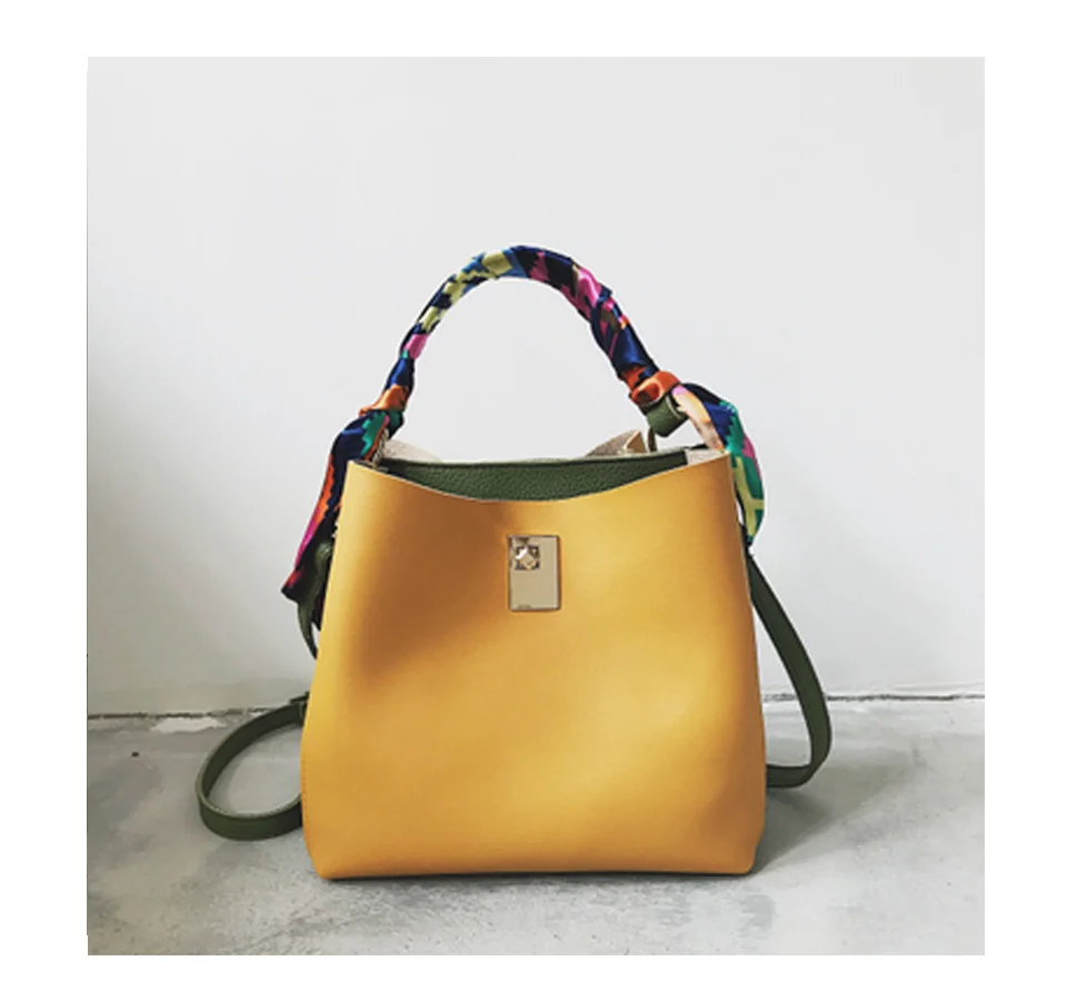 DAUNAVIA модные женские сумки роскошные сумки украшение для шарфа дизайнерская брендовая сумка на плечо женская сумка - Цвет: Yellow