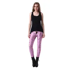 Эластичные Повседневные штаны для мужчин цифровой печати Фиолетовый облака узор Для женщин Леггинсы для женщин 7 размеров Фитнес Костюмы