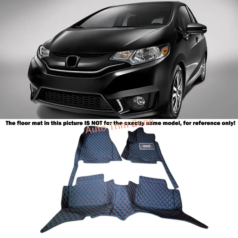 black interior leather floor mats carpets foot pads protector for