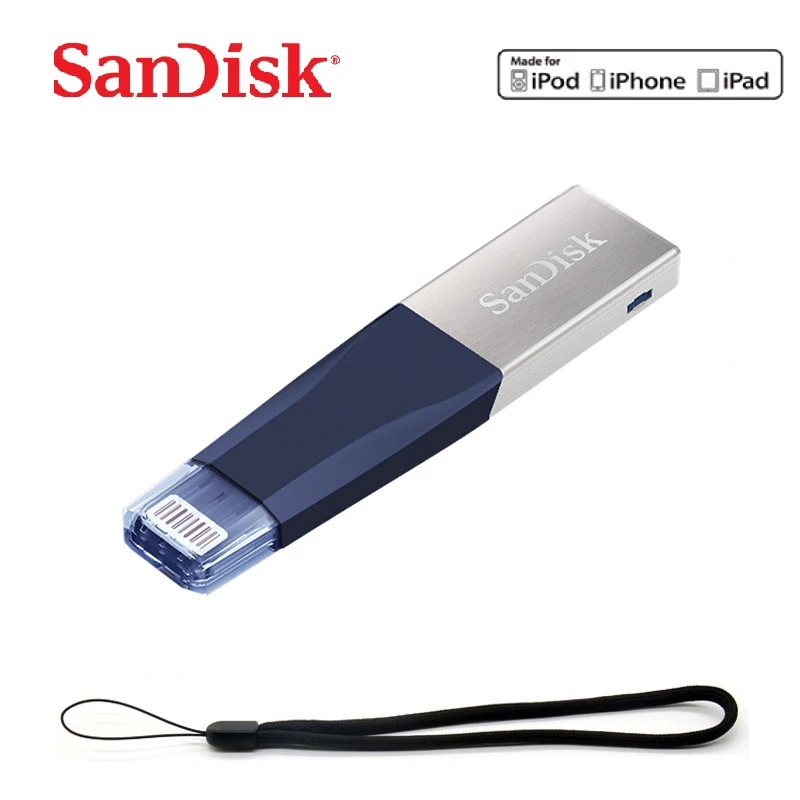 SanDisk usb флешка 128 ГБ накопитель USB 3,0 флешки двойной интерфейс для iPhone iPad APPLE MFi