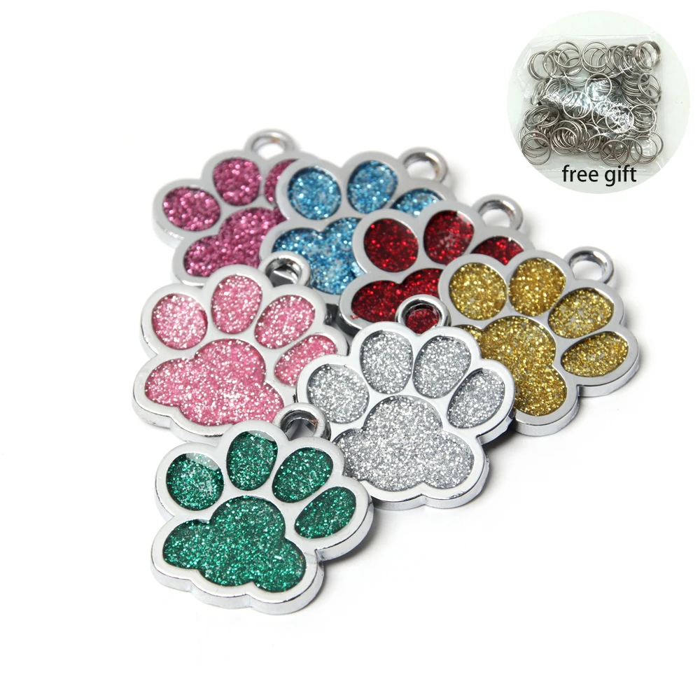 

50PCS Wholesale Pet Dog Cat Puppy ID Blank Tags Rhinestone Alloy Name Address Phone Tags Dog Collar Accessories Pet Supplies