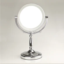 Модный латунный материал ванная комната туалетное увеличительное зеркало латунный материал выдвижной двухстороннее зеркало светодиодный свет