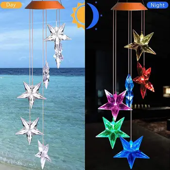 

LumiParty Changing Wind Chime Star LED Wind Chime Wind Mobile Portable Waterproof Outdoor Decorative Romantic Wind Bell Light