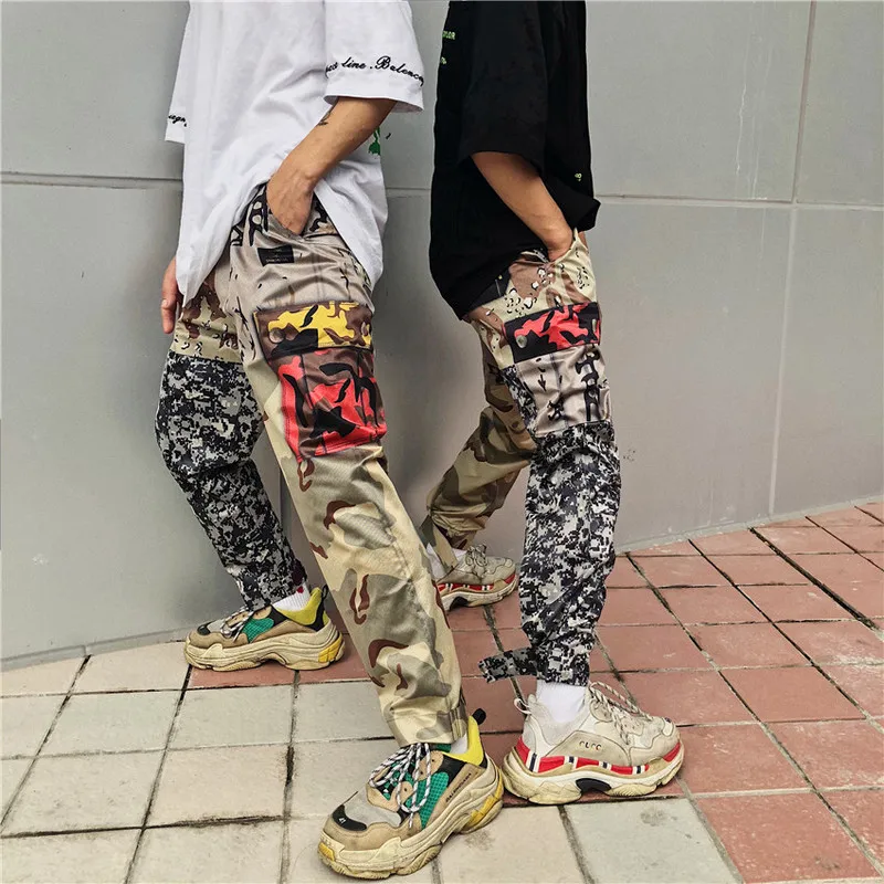 HOUZHOU Vintage Camouflage Pants Female Patchwork Panelled Hip Hop Streetwear Cargo Pants Women Joggers High Waist Harajuku HOUZHOU Vintage Camouflage Pants Female Patchwork Panelled Hip Hop Streetwear Cargo Pants Women Joggers High Waist Harajuku