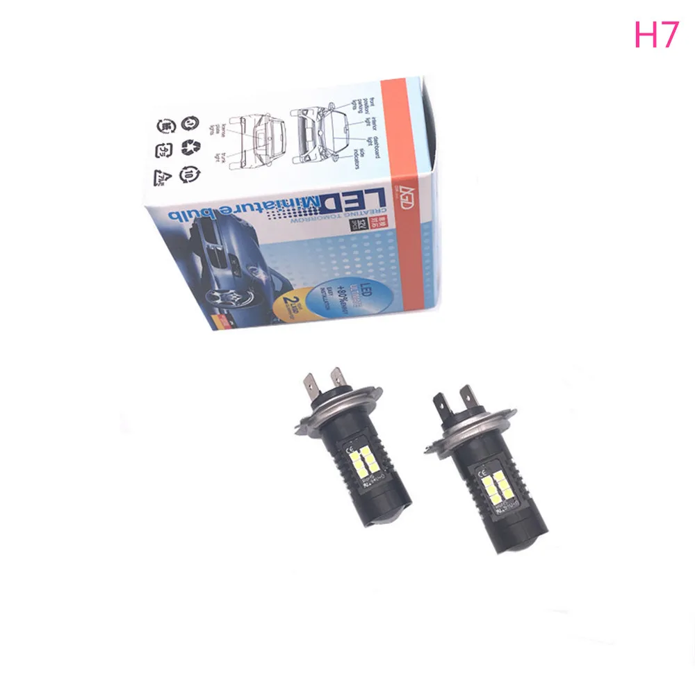 2x Car led H7 12W 12V Bulb Super Xenon White Fog Lights High Power Car Headlight