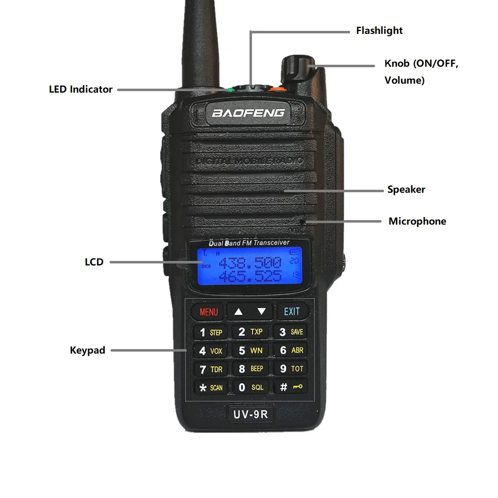 8 Вт Baofeng UV 9R рация IP67 водонепроницаемый двухдиапазонный двухсторонний