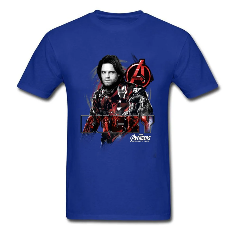 Europe Star Wars Bucky Crew Tshirts On Sale Summer Short Sleeve Crew Neck Tops & Tees Pure Cotton Adult Simple Style Tops Tees Bucky Crew blue