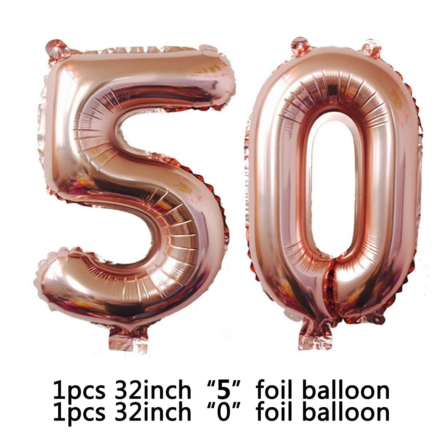Amawill Rose Gold Adult 50th Happy Birthday Foil Balloon Birthday Party Decorations 50 Years Old Anniversary Supplies 75D