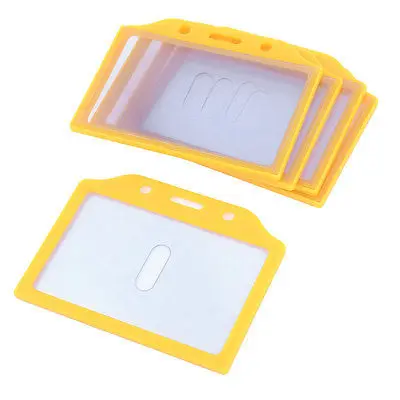 

5pcs 85mm x 52mm Yellow Clear Rectangle Vertical Office Slide Card Holder