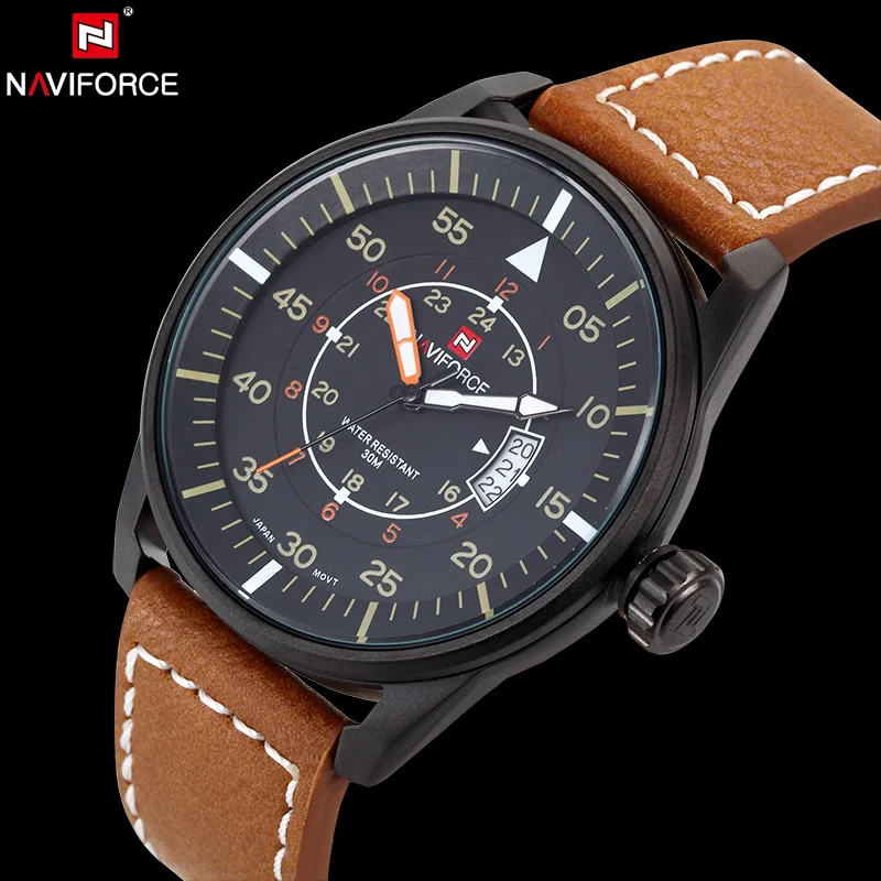 Prix pour NAVIFORCE D'origine De Luxe Marque Casual Sport Quartz Hommes En Cuir Armée Militaire Montre-Bracelet Calendrier Horloge relogio masculino Prix pour NAVIFORCE D'origine De Luxe Marque Casual Sport Quartz Hommes En Cuir Armée Militaire Montre-Bracelet Calendrier Horloge relogio masculino