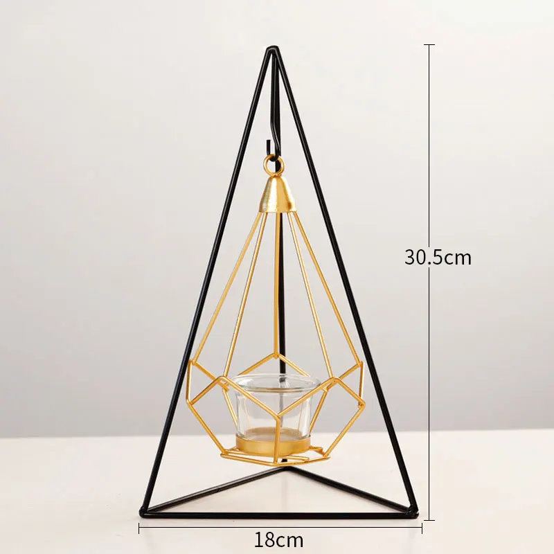 Скандинавские Lron художественная Геометрическая люстра-подсвечник свадебный реквизит украшение дома металлические поделки для гостиной Рождественский подсвечник - Цвет: san jiao jia