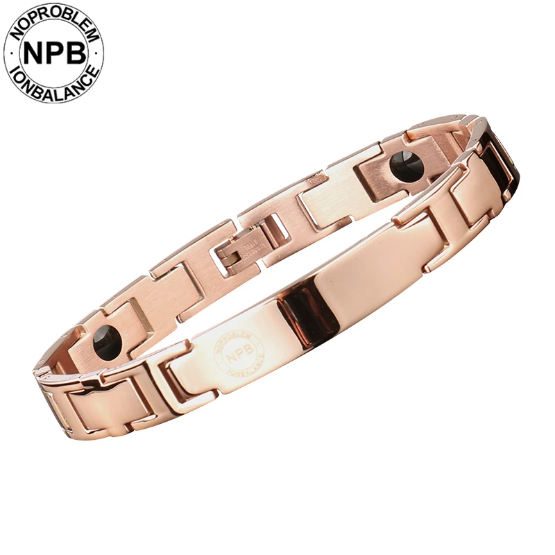 Цена Noproblem 044 розовое золото Ион баланс терапия здоровье чокер милый Спортивный Повседневный металлический Турмалин германий браслет
