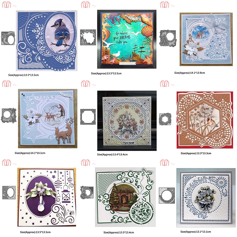 

Mai 8Pcs Irregular Frame Metal Cutting Dies Stencils for DIY Scrapbooking photo album Decorative Embossing DIY Paper Cards