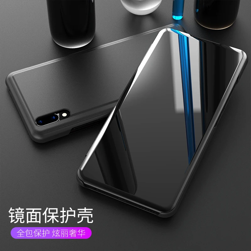 Умный откидной зеркальный чехол с подставкой для vivo V11 Pro X21 V11i Прозрачный VIVO X23 V7