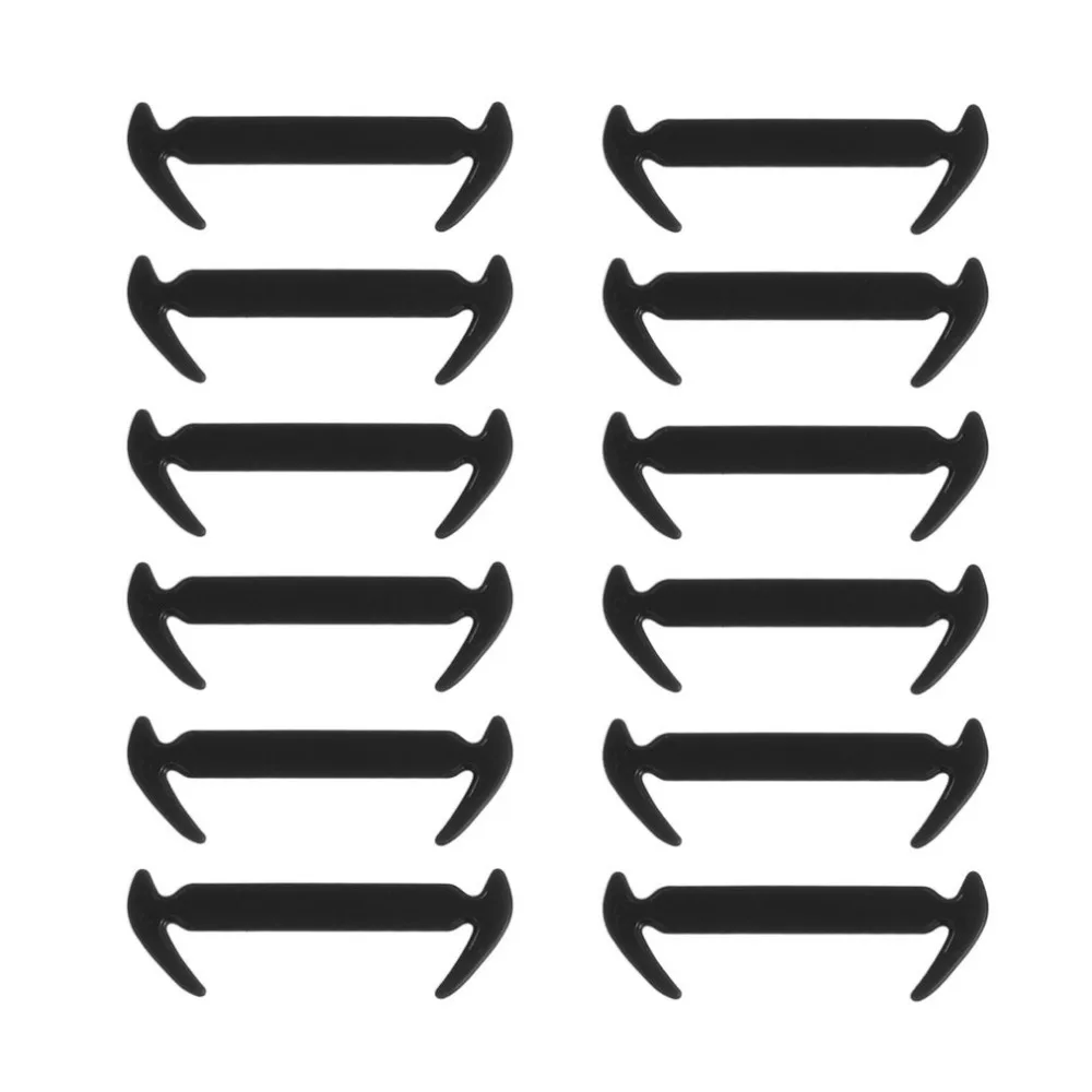 

12 Pcs/Pack Unique Sickle-shaped Elastic No Tie Silicone Shoelaces for Sneakers Kids Adults Disposable Novelty Fit Strap Laces